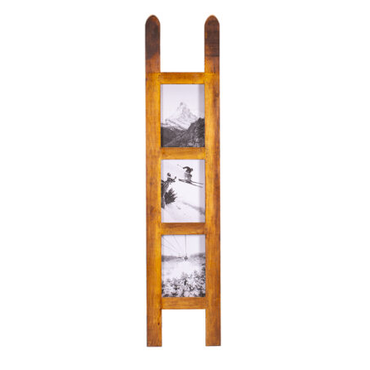 Cadre photo en bois L « Ski », pin, 88 x 20 x 7 cm